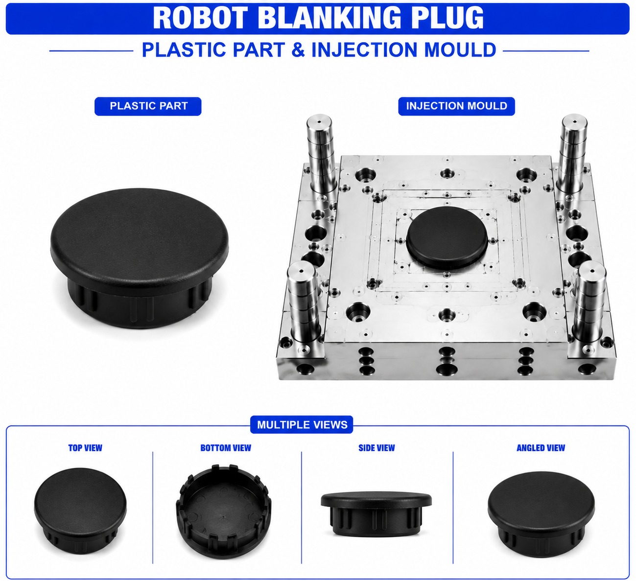 Robot Plastic Blanking Plug Mould and Moulding Services